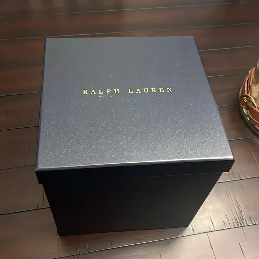 Ralph Lauren Cantwell Saddle Leather Ice Bucket new